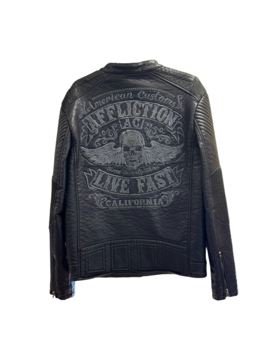 Men’s Affliction “Live Fast” Moto Jacket Size Large - Picture 3 of 7
